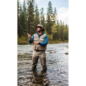Master Sportsman Utility Vest Mens 2XL Fly Fishing Hiking Workwear 12‎ Pockets